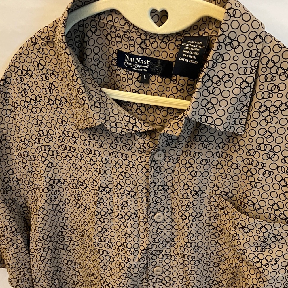 Nat Nast: Geometric Patterned Button Down Shirt- … - image 10